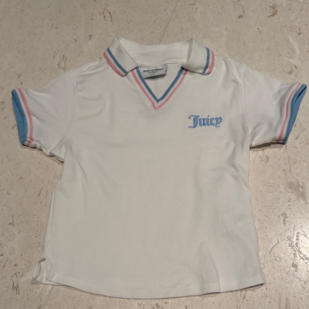 Juicy Couture Polo with Blue and Pink Trim